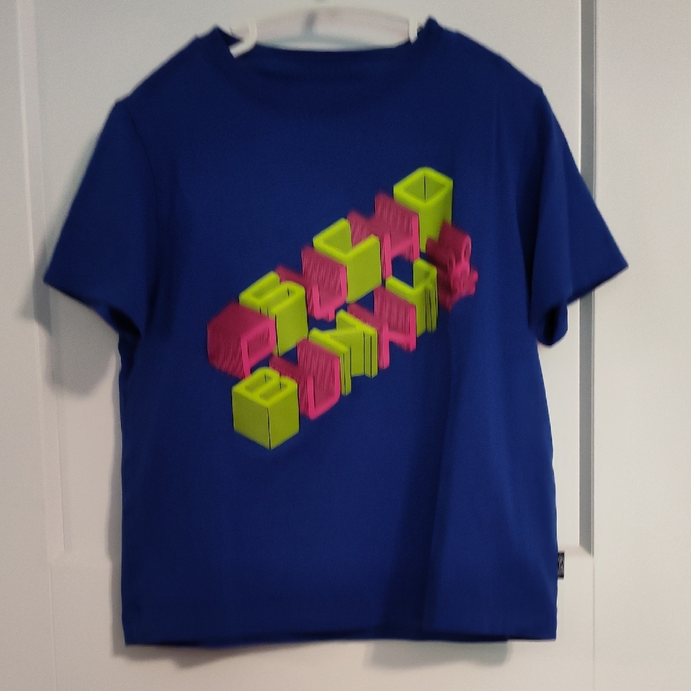 Psycho Bunny Kids Tee - Blue with Neon Pink and Green